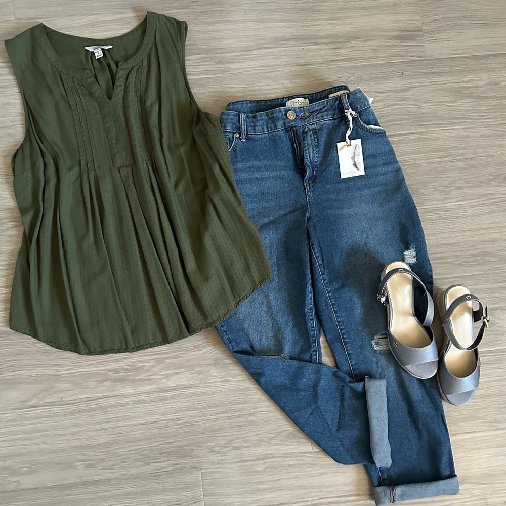 Army Green Plus Size Top